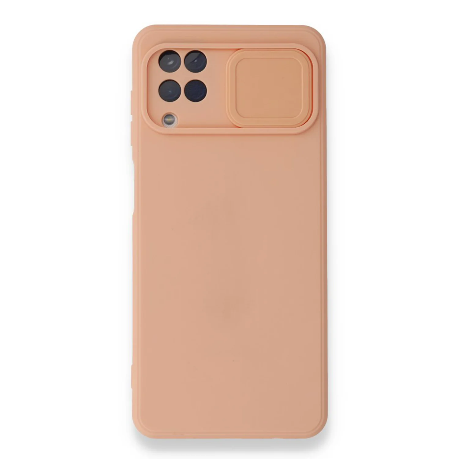 Nettech Samsung Galaxy A12 Uyumlu Kızaklı Kamera Korumalı Arka Koruma Kılıf (Pembe) NT-87141