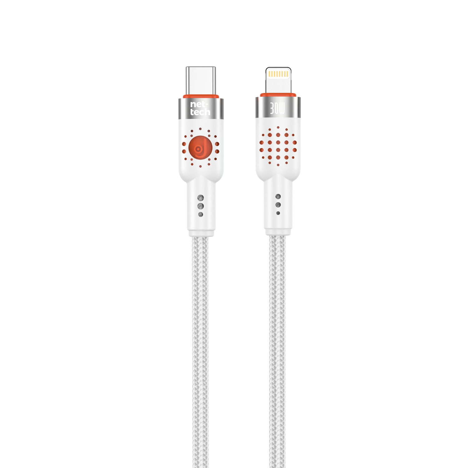 Nettech NT-DC33 30W Plastik 100 Cm Type-C To Lightning Şarj ve Data Kablosu (Beyaz) NT-108302