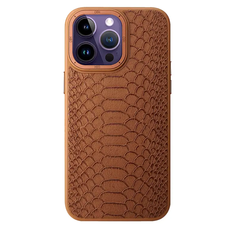 Nettech Apple iPhone 13 Pro Max Uyumlu Spor Deri Seri Arka Koruma Kılıf (Kahverengi) NT-101439
