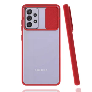 Galaxy A72 Kılıf Zore Lensi Kapak - Kırmızı