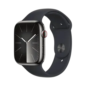 Apple Watch Series 9 - Paslanmaz Çelik - 45mm - Cellular - Gece yarısı