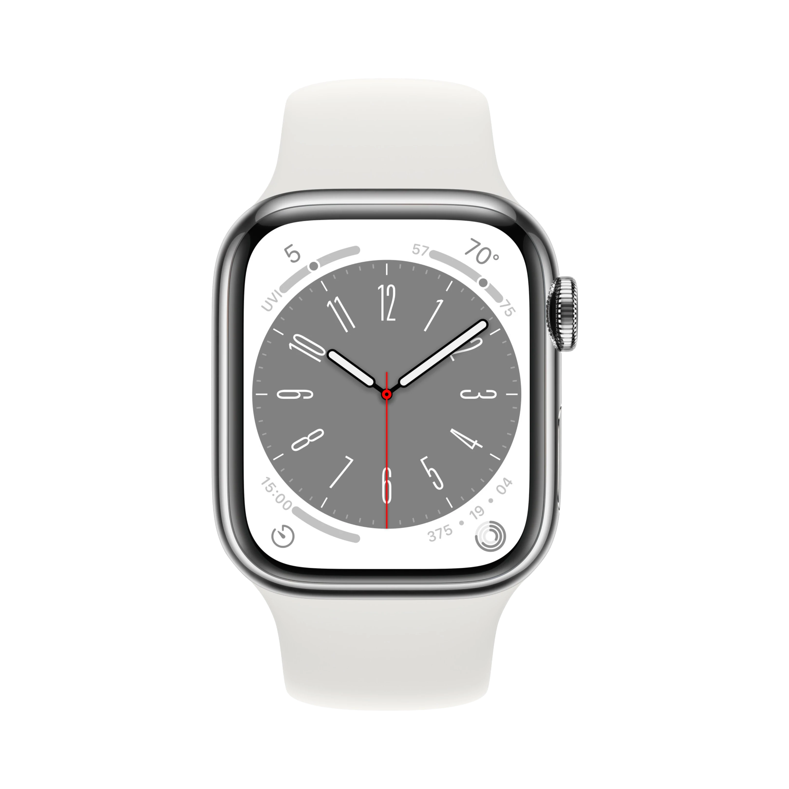 Apple Watch Series 8 - Paslanmaz Çelik - 41mm - Cellular - Gümüş