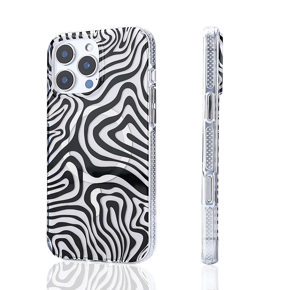 Apple iPhone 16 Pro Kılıf Magsafe Şarj Özellikli Zore Jago Kapak - Siyah-Beyaz