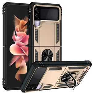 Galaxy Z Flip 3 Kılıf Zore Vega Kapak - Gold