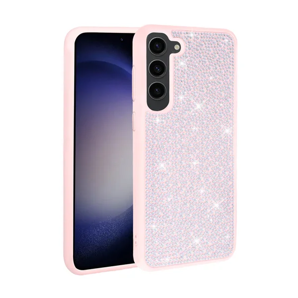 Galaxy S23 Plus Kılıf Parlak Taşlı Tasarım Zore Ston Kapak - Pembe - 1
