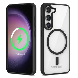 Galaxy S22 Kılıf Magsafe Wireless Şarj Özellikli Silikon Zore Ege Kapak - Siyah