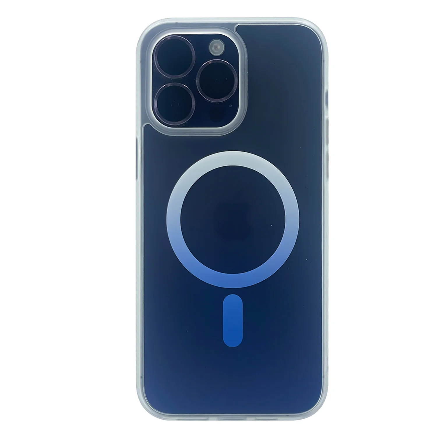 Nettech Apple iPhone 13 Pro Uyumlu Transparan Magsafe Seri Arka Koruma Kılıf (Mavi) NT-97971