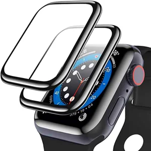 Apple Watch 44mm Zore PMMA Silikon Body Saat Ekran Koruyucu - Siyah