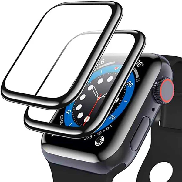 Apple Watch 44mm Zore PMMA Silikon Body Saat Ekran Koruyucu - Siyah - 1