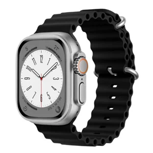 Nettech Apple Watch Series 41 mm Uyumlu Silikon Kordon (Siyah) NT-102963