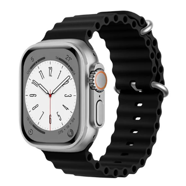 Nettech Apple Watch Series 41 mm Uyumlu Silikon Kordon (Siyah) NT-102963 - 1