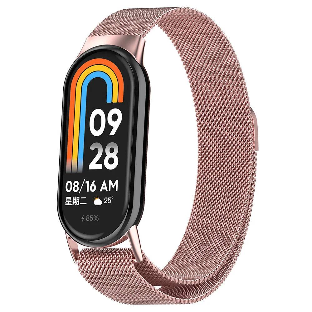 Xiaomi Smart Band 8 Zore KRD-01 Metal Kordon - Pembe