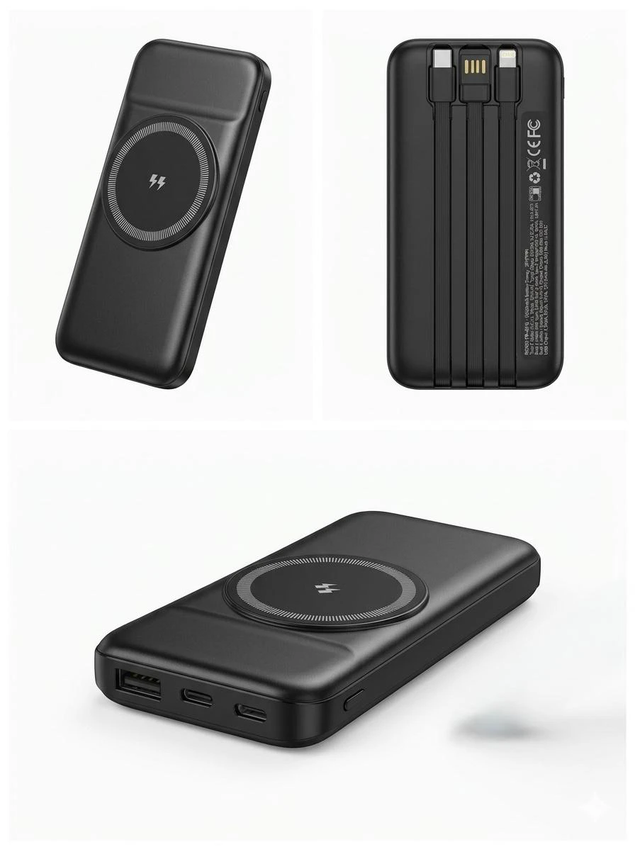 Teknovari 10.000 mah Kendinden Kablolu ve Magsafe Powerbank