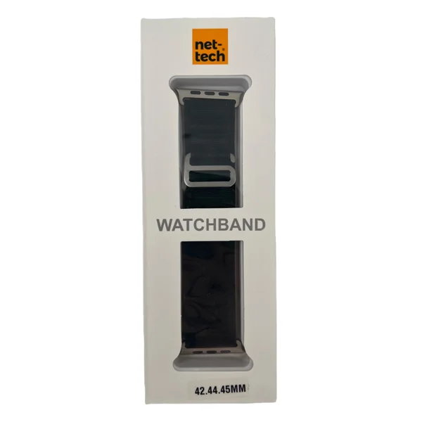 Nettech Apple Watch Seri 42/44 mm Uyumlu Kumaş Kordon (Siyah) NT-100592 - 2