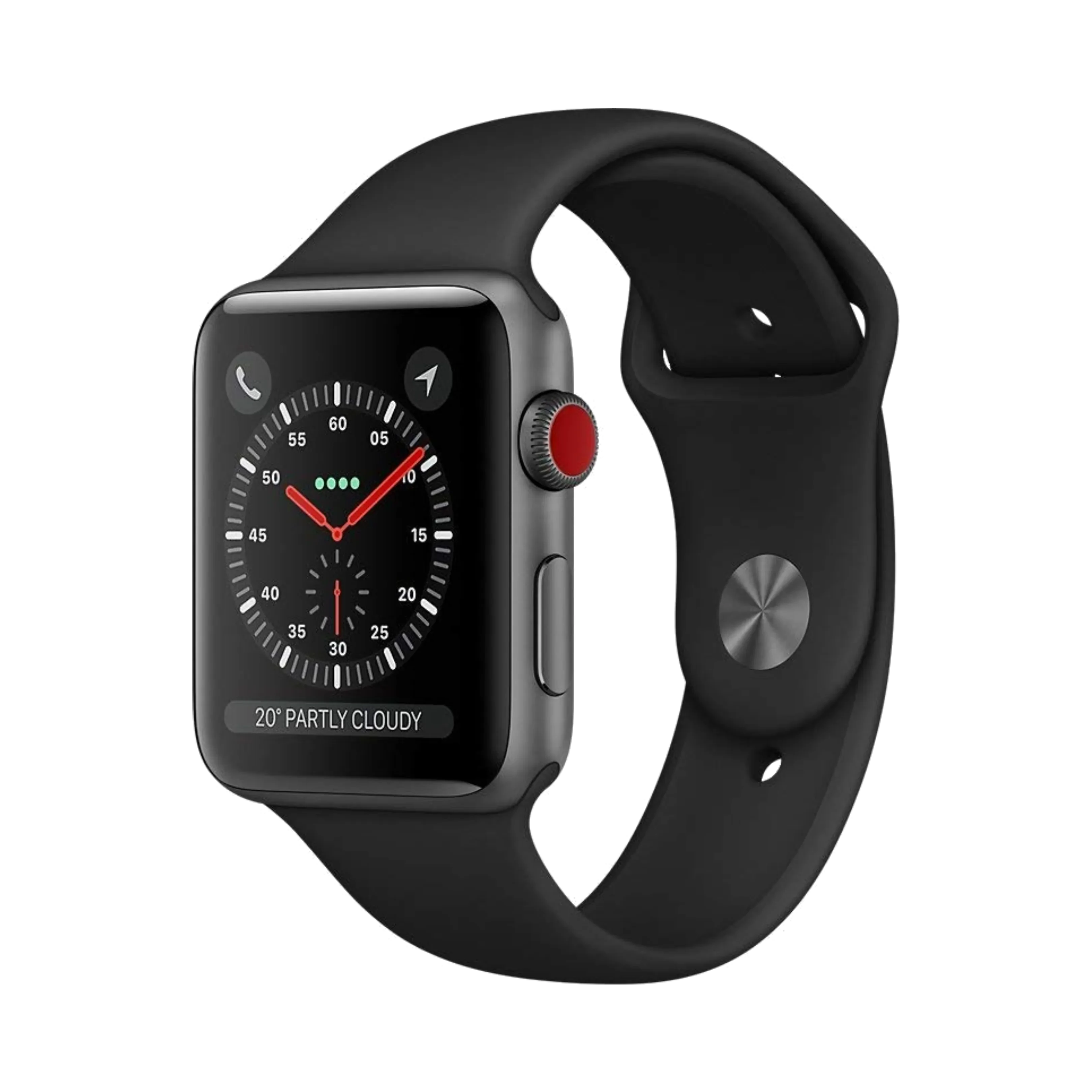 Apple Watch Series 3 - Alüminyum - 42mm - Cellular - Gece yarısı