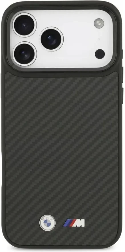 Apple iPhone 17 Pro  Bmw M-Safeli Karbon Fiber Metal Logolu kılıf