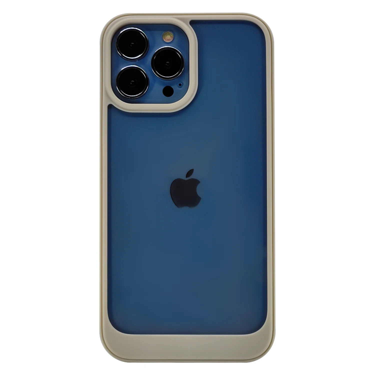 Nettech Apple iPhone 13 Pro Max Uyumlu Solid Frame Arka Koruma Kılıf (Krem) NT-95835