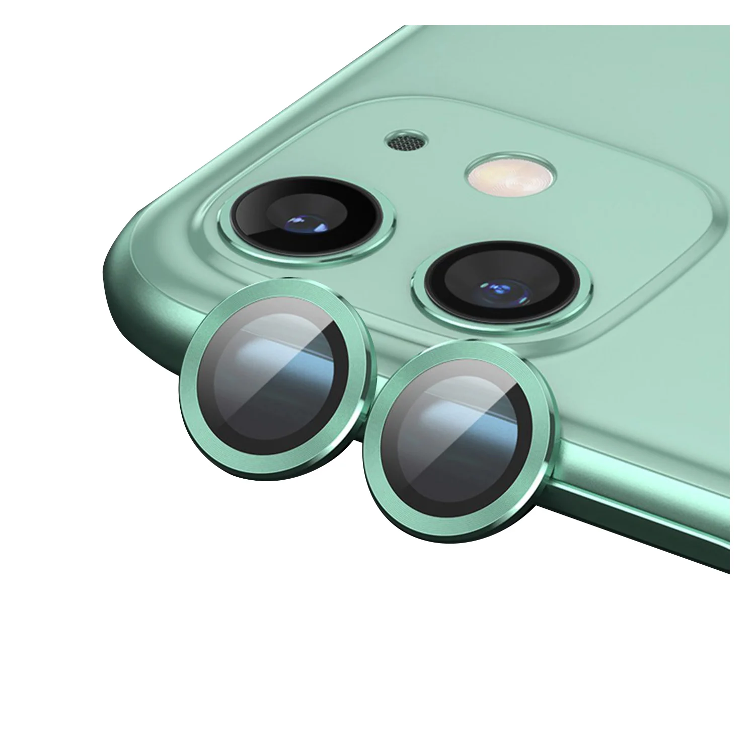 Nettech Apple iPhone 11 Uyumlu Damla Model 2in Kamera Cam Koruyucu (Yeşil) NT-90095
