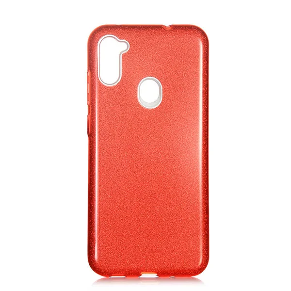 Galaxy A11 Kılıf Zore Shining Silikon - Kırmızı - 1