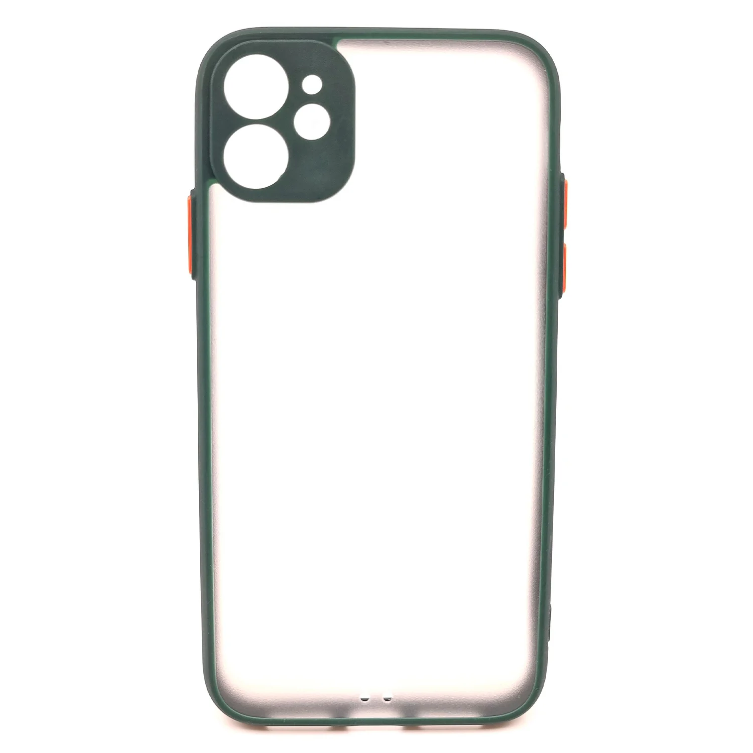 Nettech Apple iPhone 12 Uyumlu Kontrast Renkli Tuş Seri Arka Koruma Kılıf (Yeşil) NT-88620