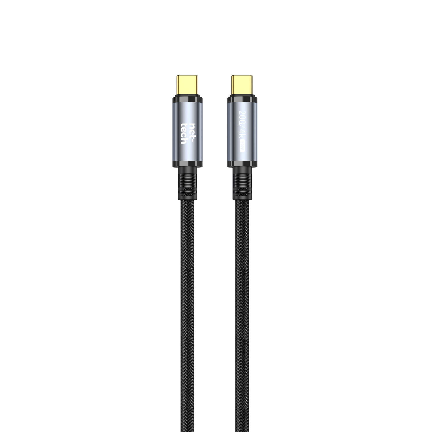 Nettech NT-DC49 USB3.2 20Gbps HDTV Plastik 100 Cm Type-C To Type-C Şarj ve Data Kablosu (Siyah) NT-108322