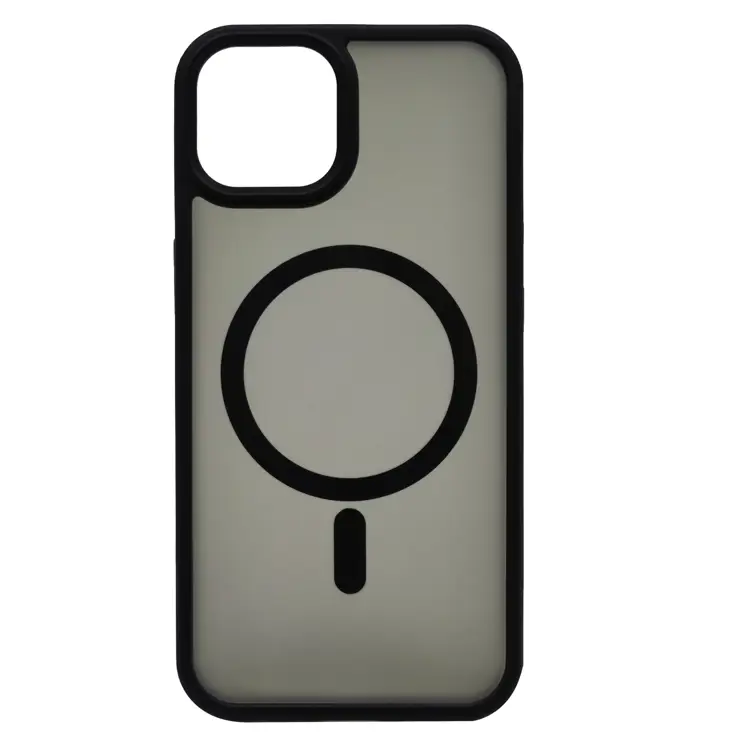 Nettech Apple iPhone 13 Uyumlu Mat Renkli MagSafe Arka Koruma Kılıf (Siyah) NT-96330
