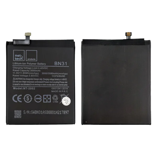 Teknonet Xiaomi Redmi S2 Uyumlu Nettech BN-31 3000 MAh Batarya NT-82593 - 1