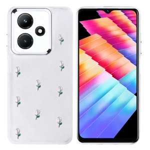 İnfinix Hot 30i Kılıf Airbag Tasarımlı Simli Şeffaf Zore Kutup Kapak - Lale