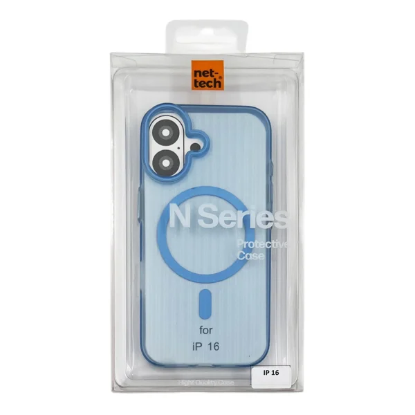 Nettech Apple iPhone 16 Uyumlu MagSafe Mıknatıslı Seri Arka Koruma Kılıf (Mavi) NT-111563 - 3