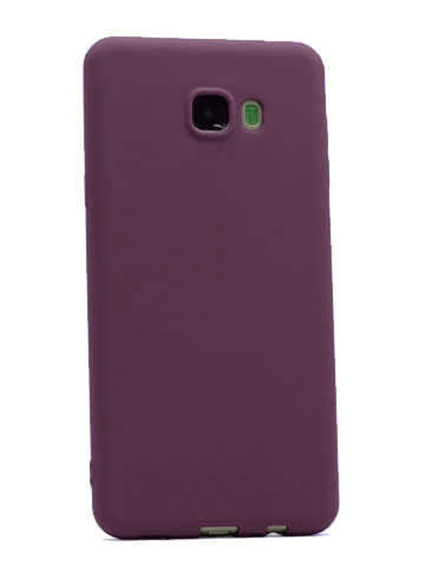Galaxy C7 Kılıf Zore Premier Silikon Kapak - Mürdüm - 1