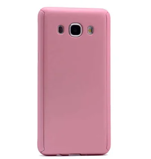 Galaxy J5 2016 Kılıf Zore 360 3 Parçalı Rubber Kapak - Rose Gold