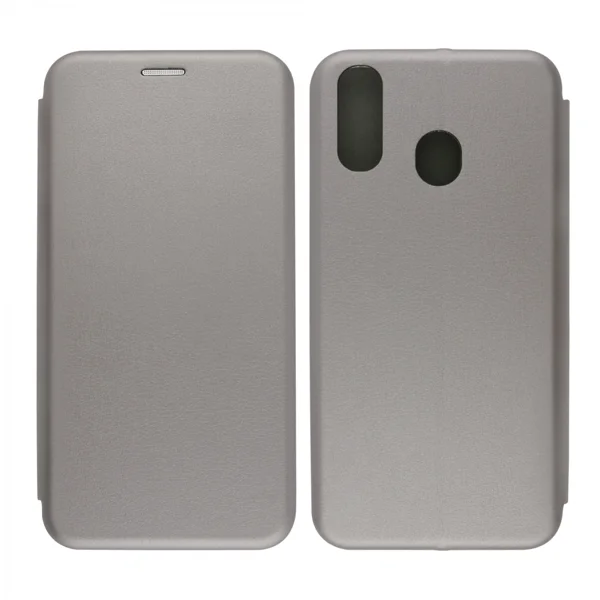 Nettech Samsung Galaxy A20 Uyumlu Lüx Seri Kapaklı Kılıf (Gri) VR-18164 - 1