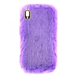 Nettech Huawei P20 Lite Uyumlu Peluş Arka Koruma Kılıf (Lila) VR-12893