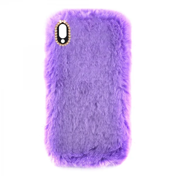 Nettech Huawei P20 Lite Uyumlu Peluş Arka Koruma Kılıf (Lila) VR-12893 - 1