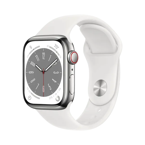 Apple Watch Series 8 - Paslanmaz Çelik - 41mm - Cellular - Gümüş - 1