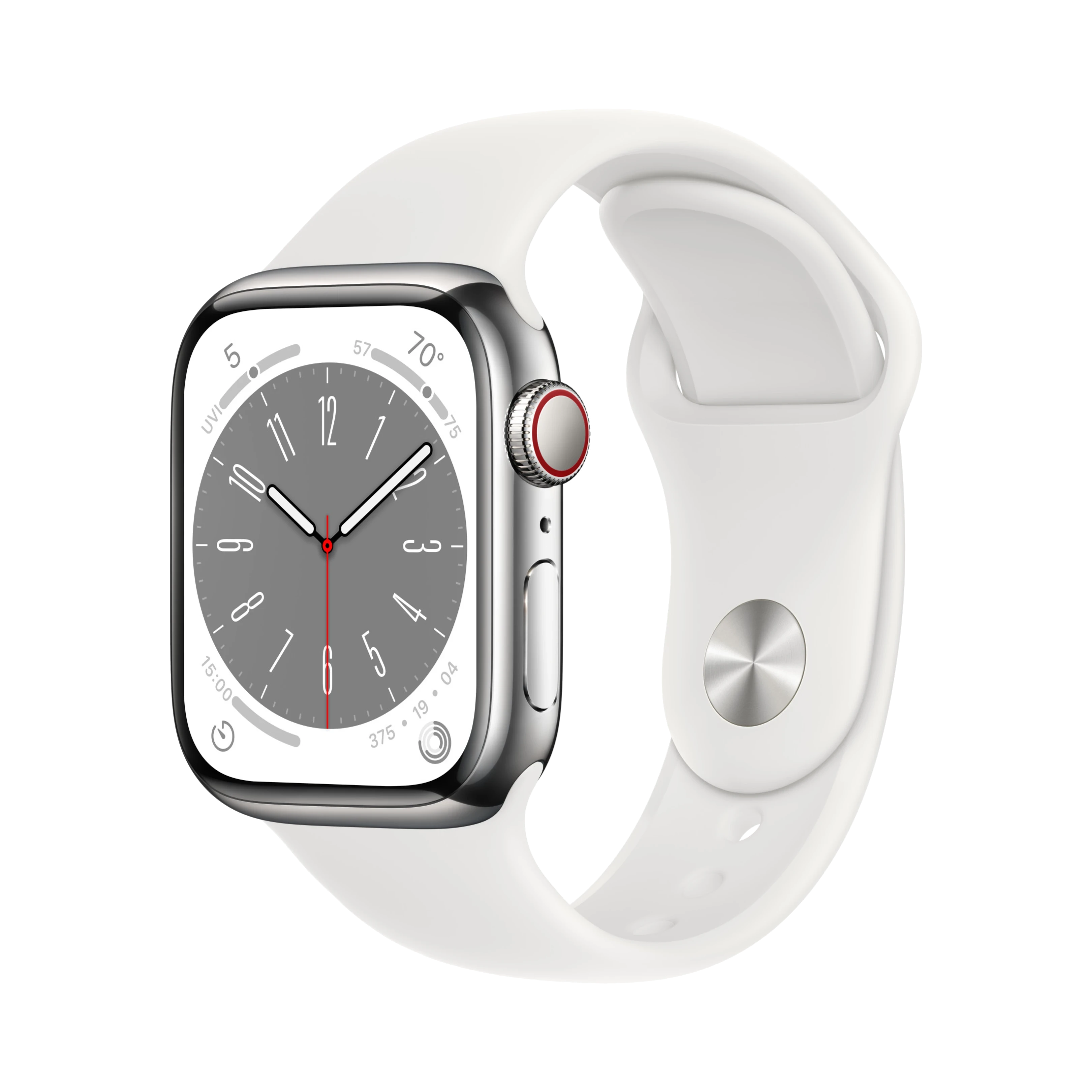 Apple Watch Series 8 - Paslanmaz Çelik - 41mm - Cellular - Gümüş