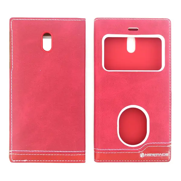 Nettech Nokia 3 Uyumlu Pencereli Kapaklı Kılıf (Kırmızı) VR-1903