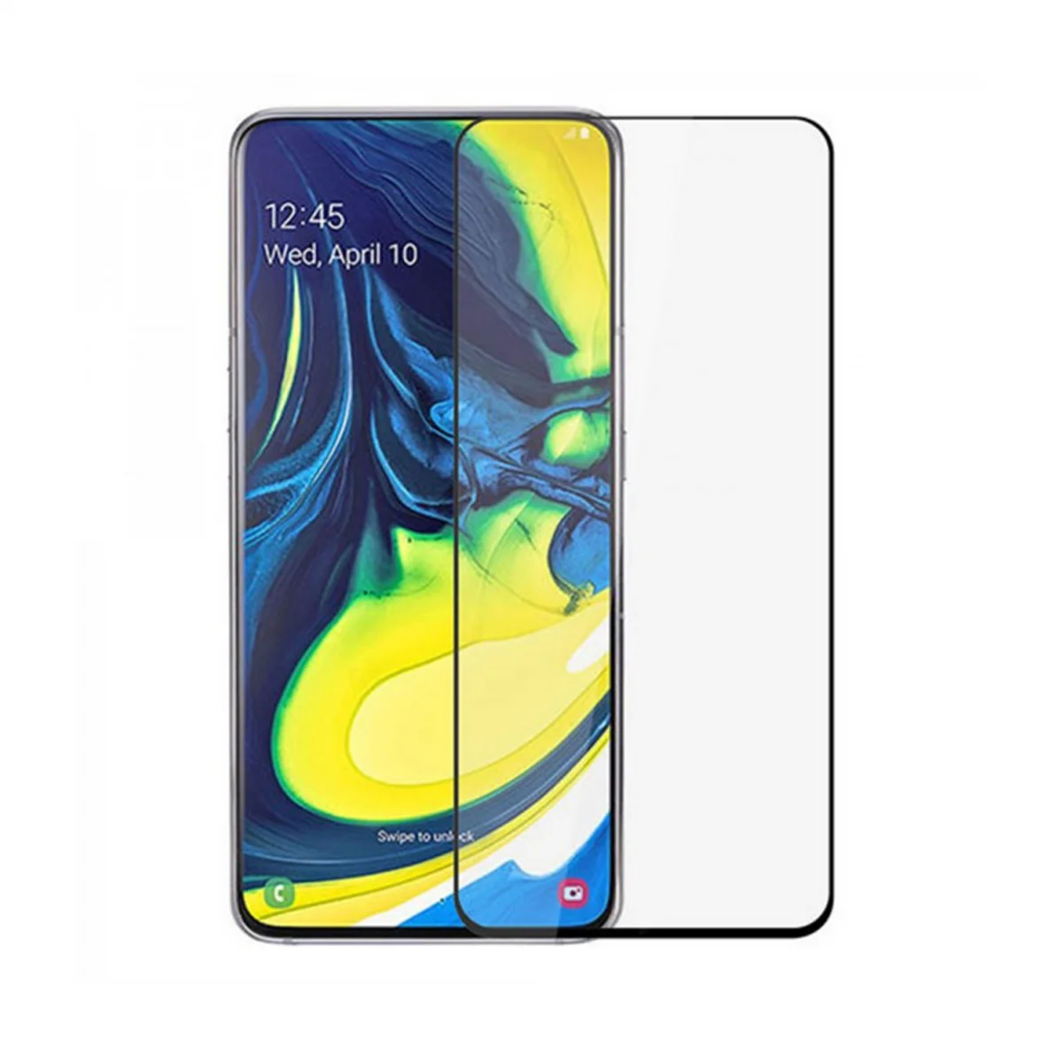 Nettech Samsung Galaxy A90 Uyumlu 5D Glas Full Cam Koruyucu (Siyah) VR-18372