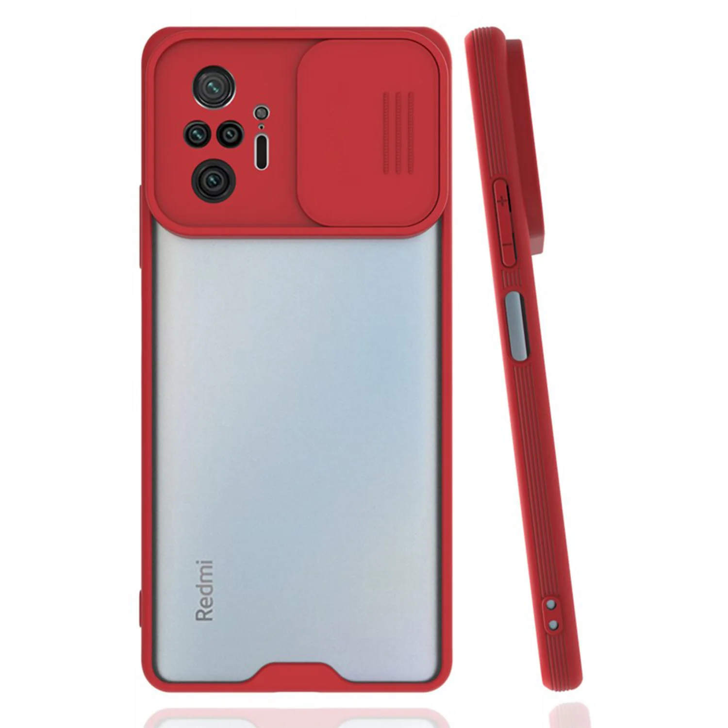 Nettech Xiaomi Redmi Note 10 Pro 4G Uyumlu Platin Kamera Kızaklı Arka Koruma Kılıf (Kırmızı) NT-86812