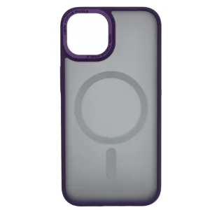 Nettech Apple iPhone 14 Uyumlu Metal Kamera Çerçeveli Magsafe Seri Arka Koruma Kılıf (Mor) NT-98043