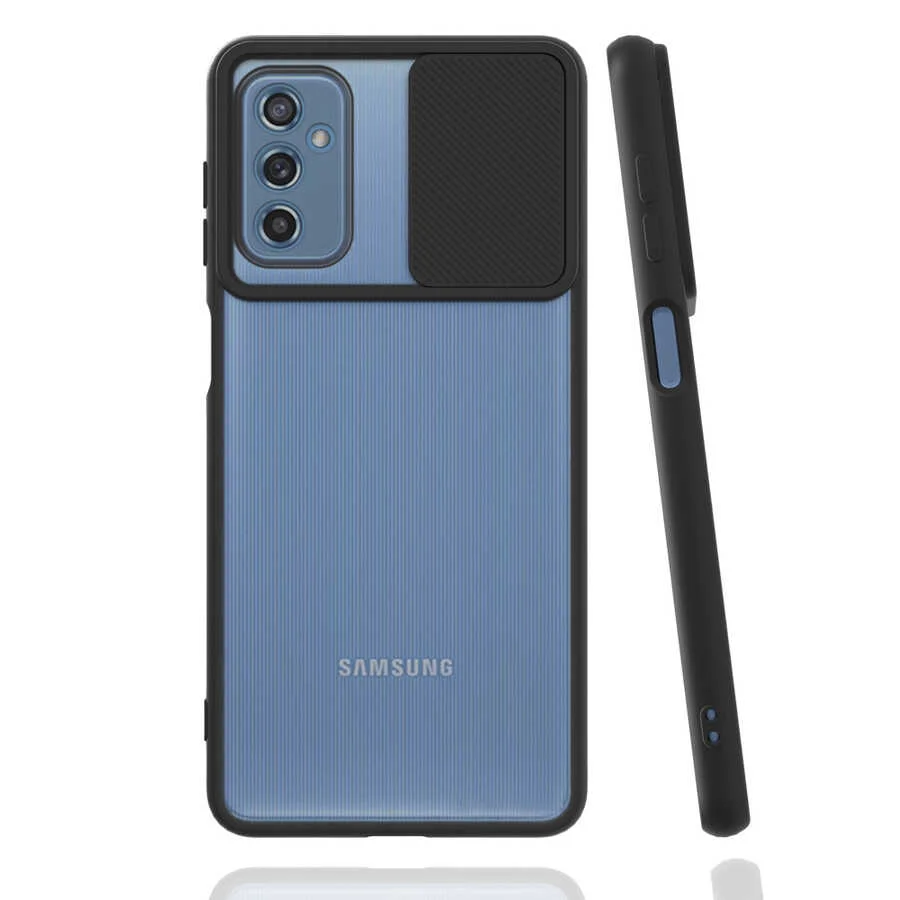 Galaxy M52 Kılıf Zore Lensi Kapak - Siyah