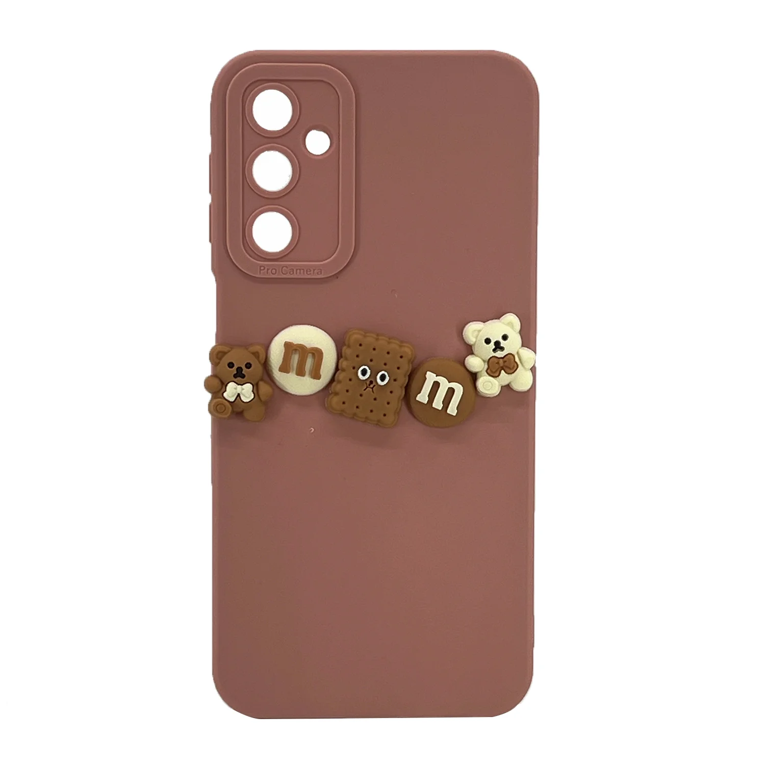 Nettech Samsung Galaxy M34 Uyumlu Lüx Bear Arka Koruma Kılıf (Pembe) NT-105812