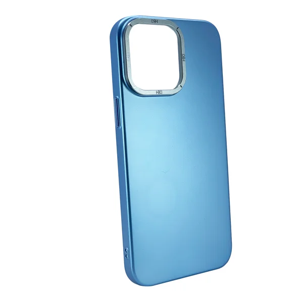 Nettech Apple iPhone 13 Pro Max Uyumlu Spray Metal Çerçeveli Deri Serisi Arka Koruma Kılıf (Sierra Mavisi) NT-101587 - 2