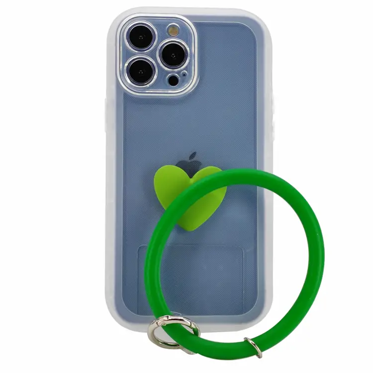 Nettech Apple iPhone 13 Pro Max Uyumlu Halka Bilekli Şeffaf Seri Arka Koruma Kılıf (Şeffaf) NT-97232