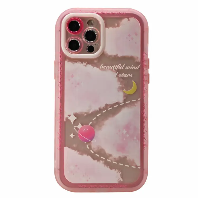 Nettech Apple iPhone 12 Pro Max Uyumlu Gif Seri Arka Koruma Kılıf (Pembe) NT-97252