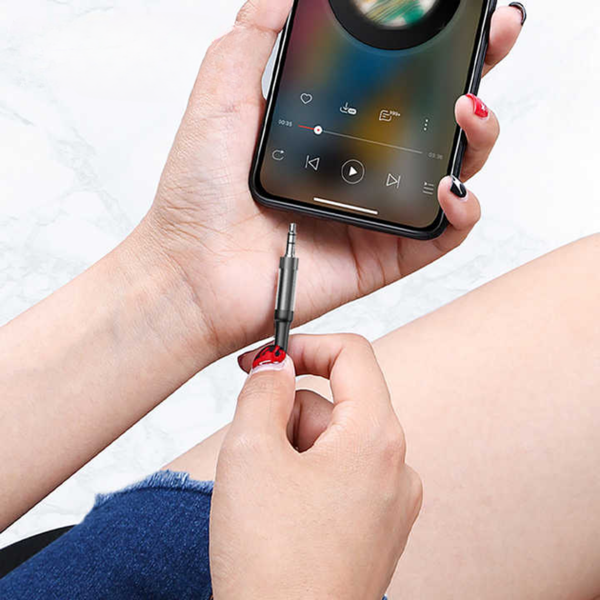 Nettech NT-AC06 Plastik 100 Cm Jack To Lightning Aux Kablo (Siyah) NT-108327 - 2