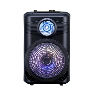 Zore GD-904 Dijital LED Göstergeli FM Radyolu Mikrofonlu RGB TWS 8 inç Stereo Bass Kablosuz Karaoke Hoparlör - Siyah
