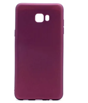 Galaxy C7 Pro Kılıf Zore Premier Silikon Kapak - Mürdüm