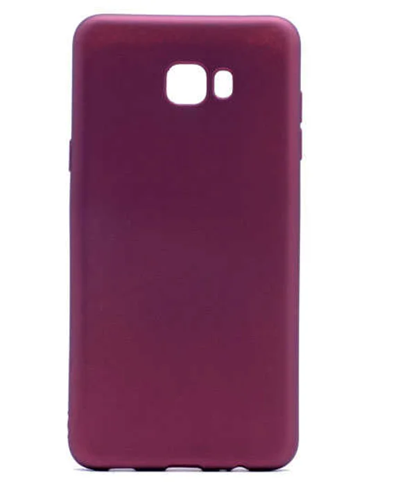 Galaxy C7 Pro Kılıf Zore Premier Silikon Kapak - Mürdüm - 1