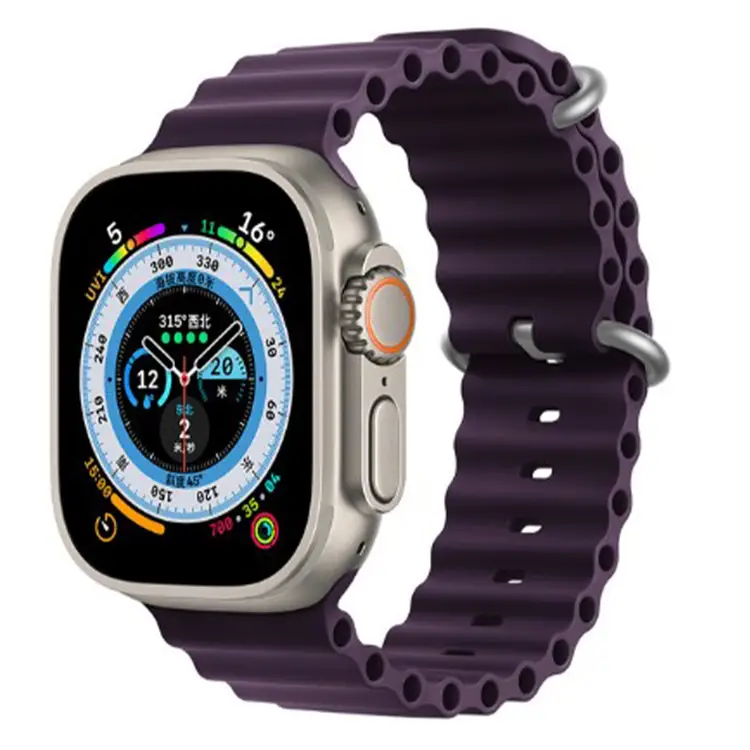Nettech Apple Watch Seri 44/42 mm Uyumlu Silikon Kordon (Mor) NT-103008